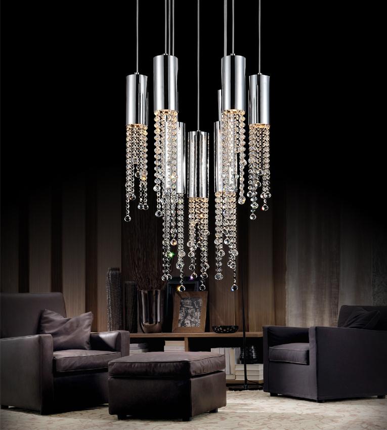9 Light Multi Light Pendant With Chrome Finish