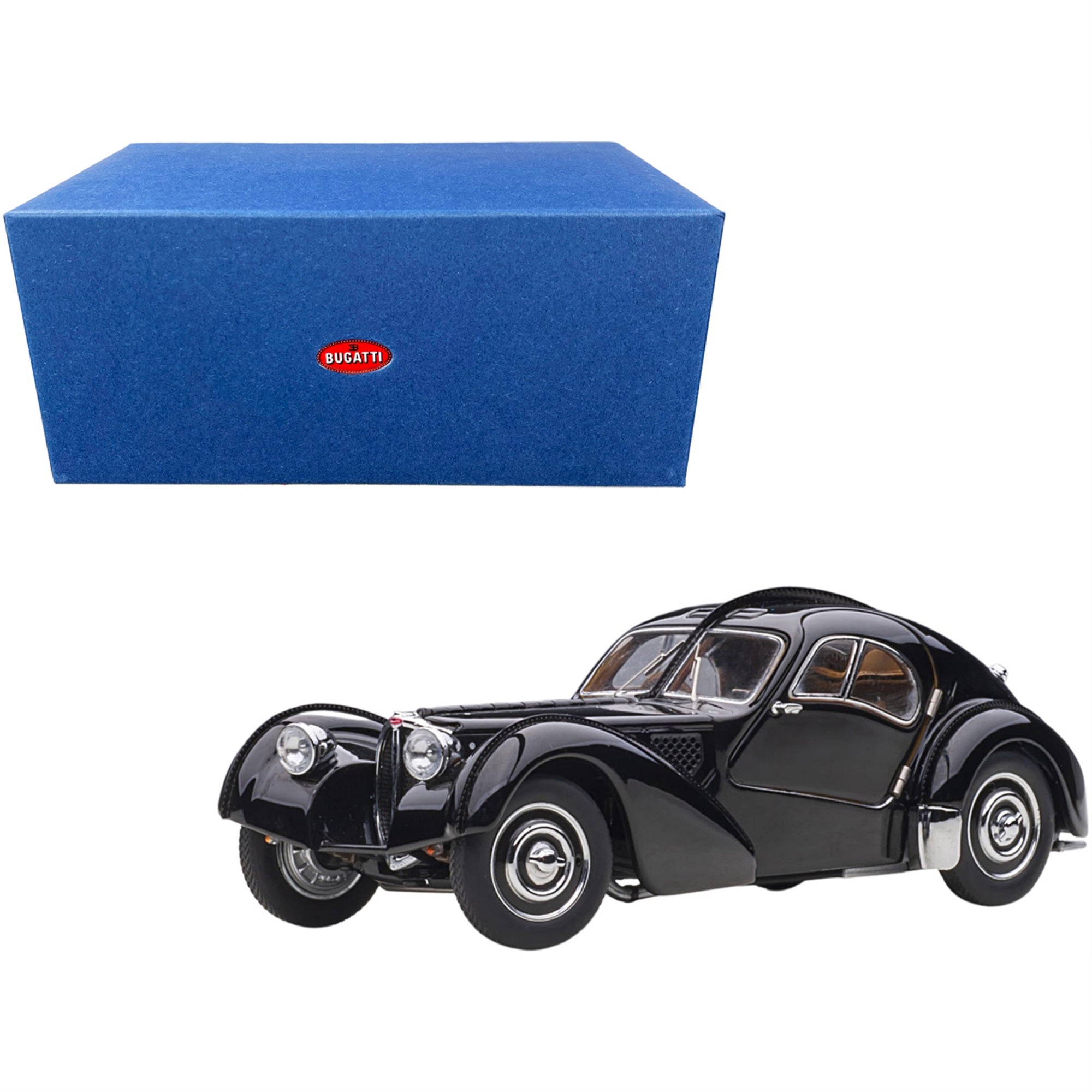 1938 Bugatti Type 57Sc Atlantic With Disc Wheels Black 1/43 Diecast Model Car By Autoart