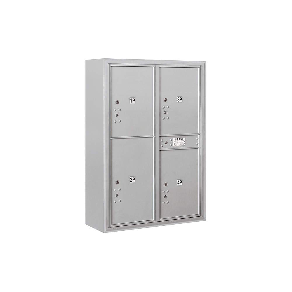 11 Door High Surface Mounted 4C Horizontal Parcel Locker with 4 Parcel Lockers in Aluminum with Private Access