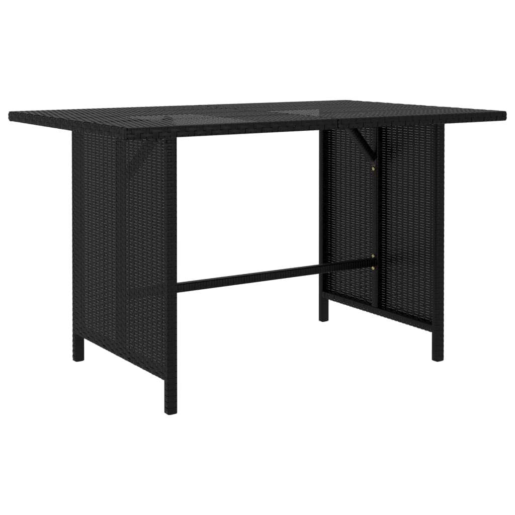 vidaXL Garden Dining Table Black 43.3x27.6"x25. 6"Poly Rattan"