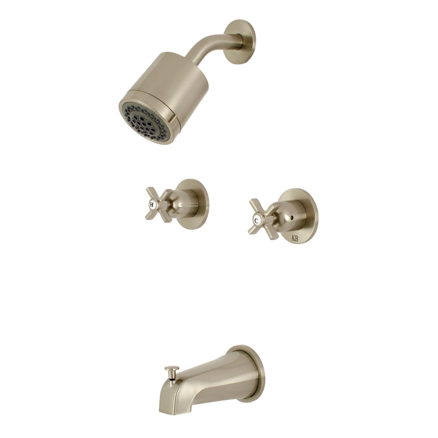 Kingston Brass Kbx8148Zx Millennium Tub And Shower Faucet, 7.31 X 8 X 72, Brushed Nickel
