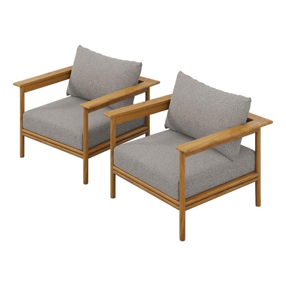 Wren Outdoor Patio Teak Wood Armchair Set of 2 by Modway