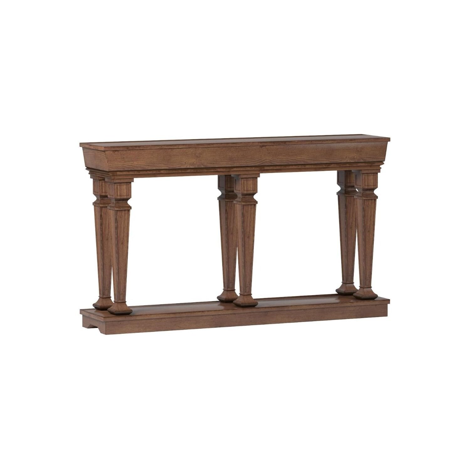 Wooden Console Table with One Bottom Shelf, Oak Brown