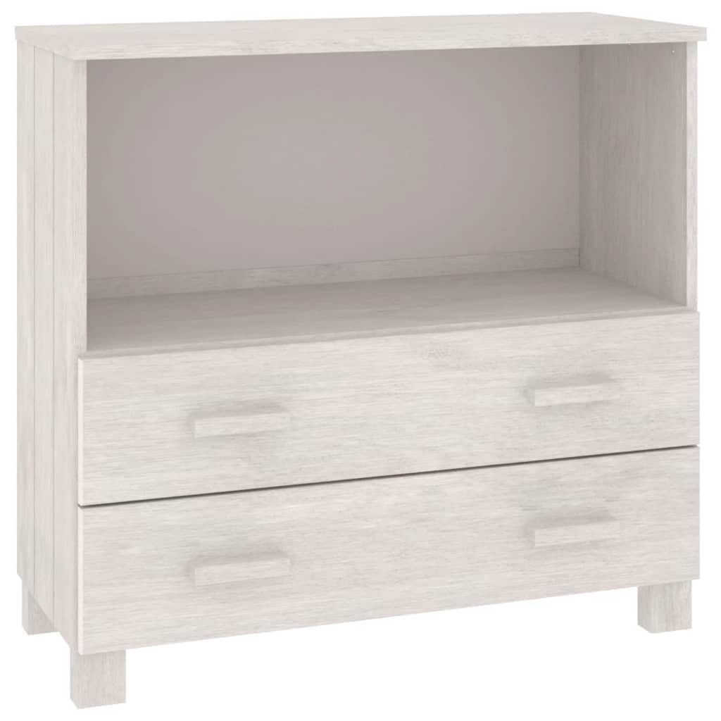 vidaXL Sideboard White 33.5x13.8"x31.5" Solid Wood Pine"