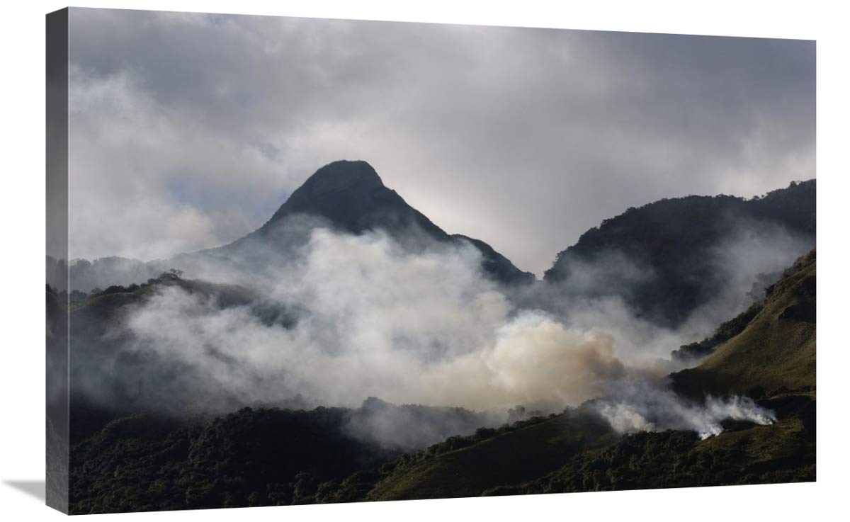 Fire set by chagras or cowboys to help herd cattle, Andes Mountains, Ecuador-Canvas Art-30x20”