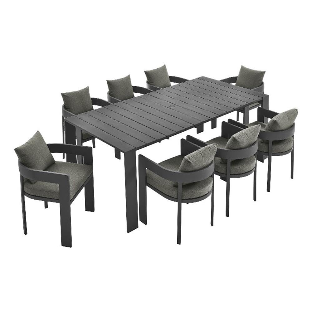 Tahoe 9-Piece Outdoor Patio Aluminum Dining Set by Modway