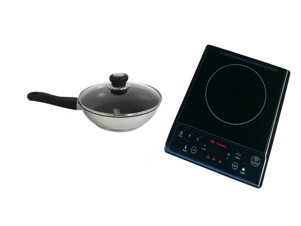 Combo Offer SPT 1300-Watt Black Induction Cooktop With SPT 10-inch Stainless Steel Nonstick Fry Pan.