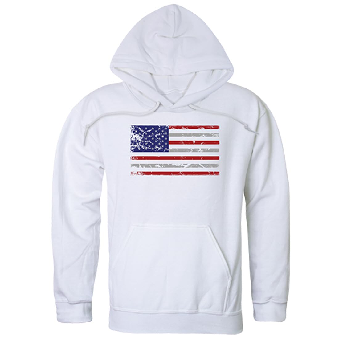 Graphic Pullover, US Flag, White, 2X