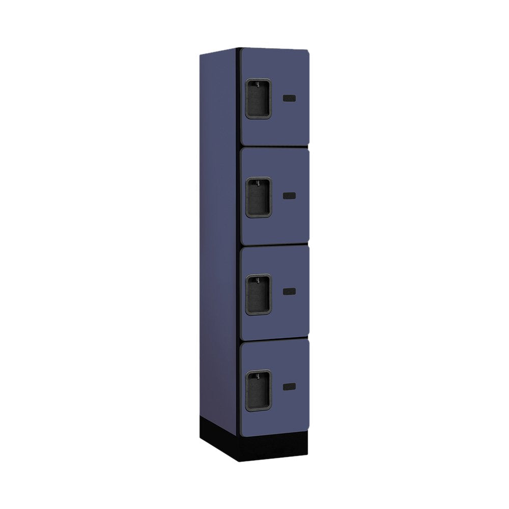 12 Wide Four Tier Designer Wood Locker - 1 Wide - 5 Feet High - 18 Inches Deep - Black