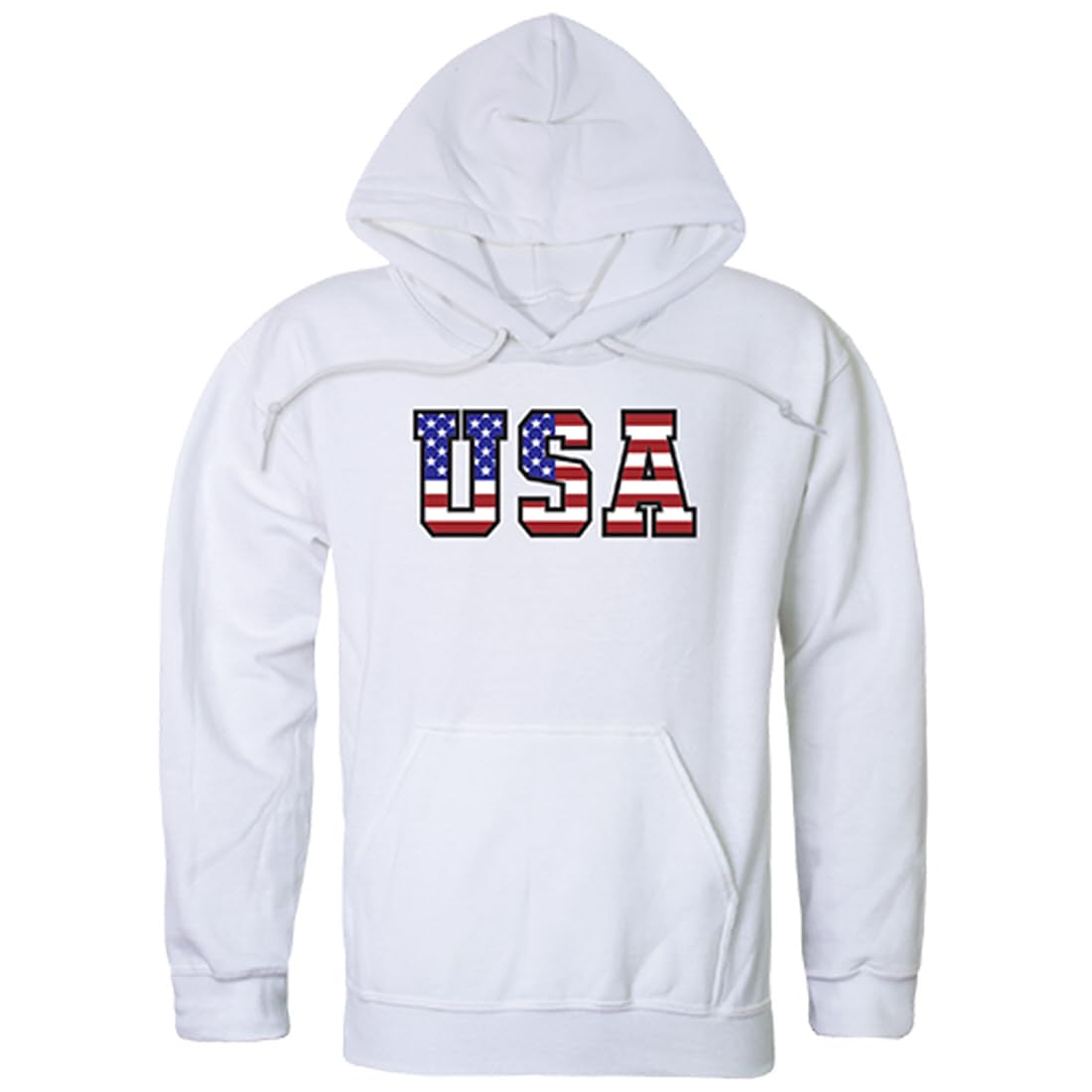 Graphic Pullover, Flag Text 2, White, XL