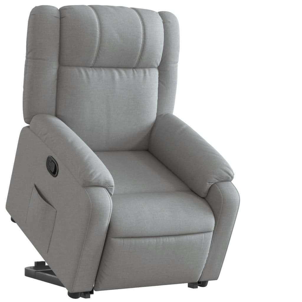 vidaXL Stand up Recliner Chair Light Gray Fabric