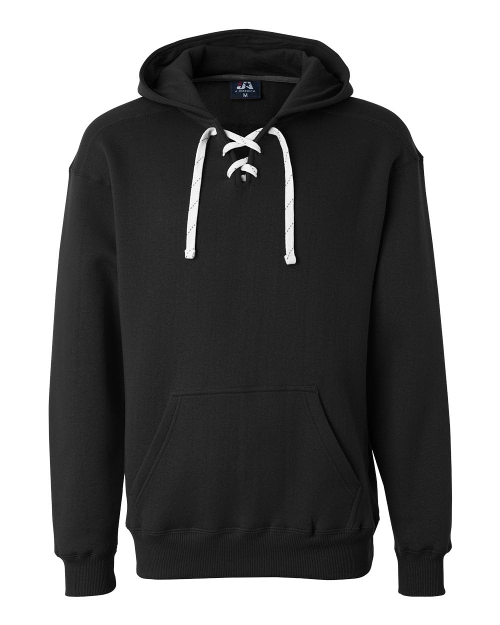 J. America Sport Lace Hooded Sweatshirt - Black, XL