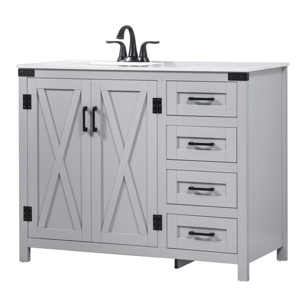 42 inch Single bathroom vanity in grey – Virventures
