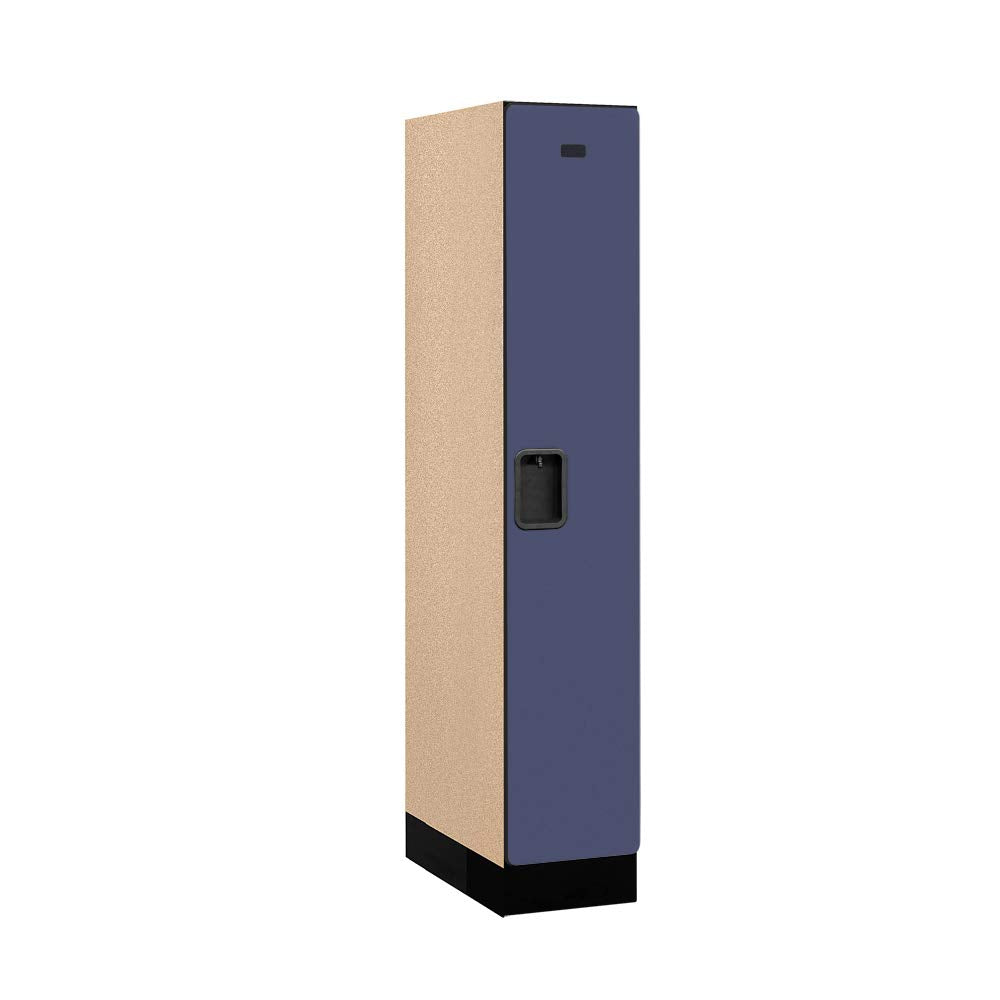 12 Wide Single Tier Designer Wood Locker - 1 Wide - 5 Feet High - 21 Inches Deep - Blue