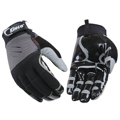 Kinco 2021-M Mens Unlined Handler Gloves, Mirax2 Synthetic Leather Palm, Medium, Black