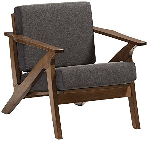 Baxton Studio Cayla Lounge Fabric Chair In Gray