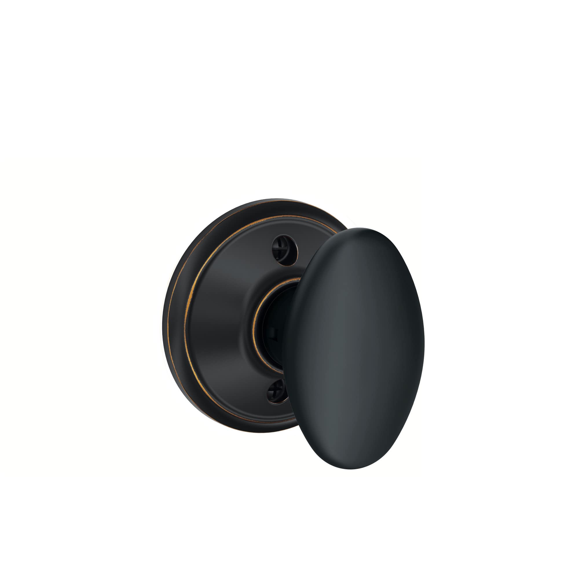 Schlage F170 Sie 716 Sienna Door Knob, One Sided Non-Turning Dummy Door Handle, Aged Bronze