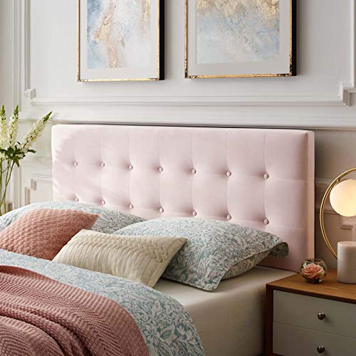 Casafoyer Emily Queen Biscuit Tufted Performance Velvet Headboard, Pink