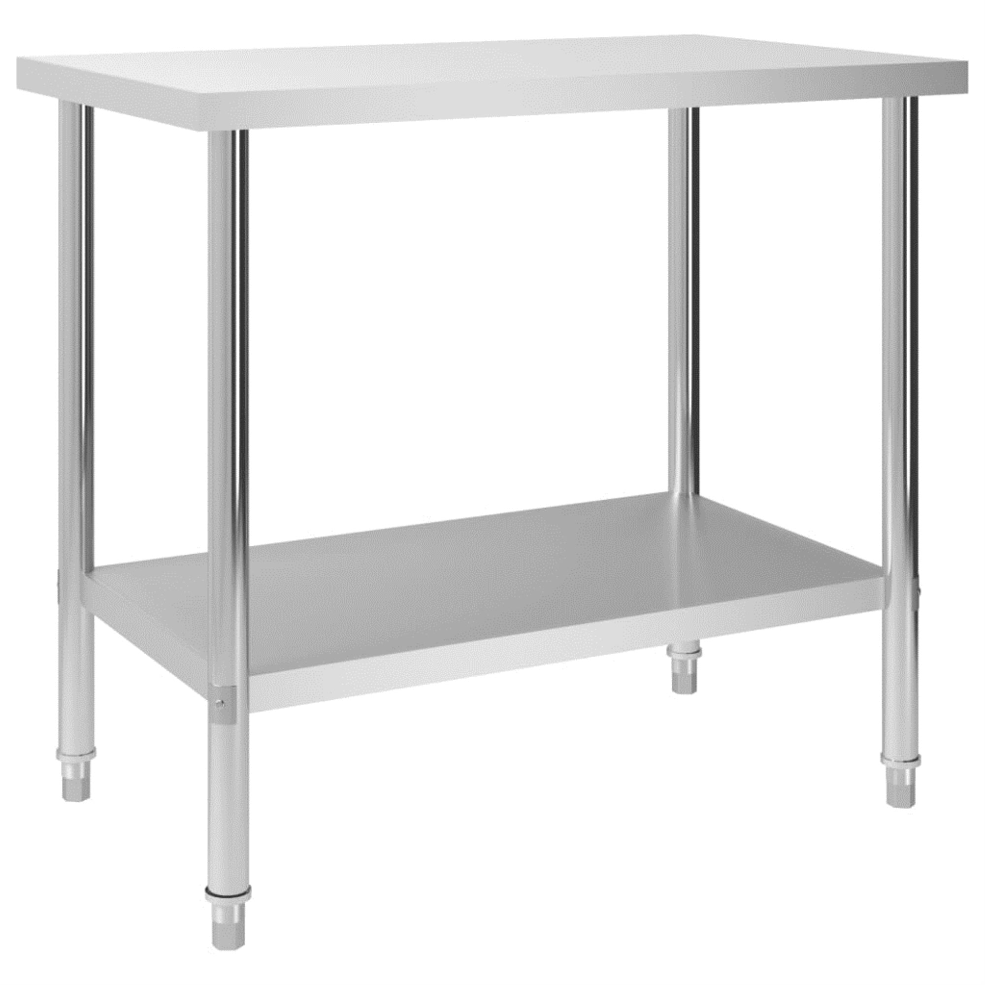 Vidaxl Kitchen Work Table 39.4'X23.6'X33.5' Stainless Steel