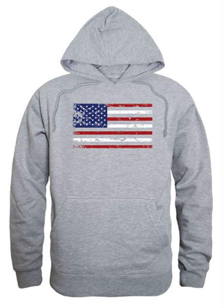 Graphic Pullover, US Flag, H.Grey, S