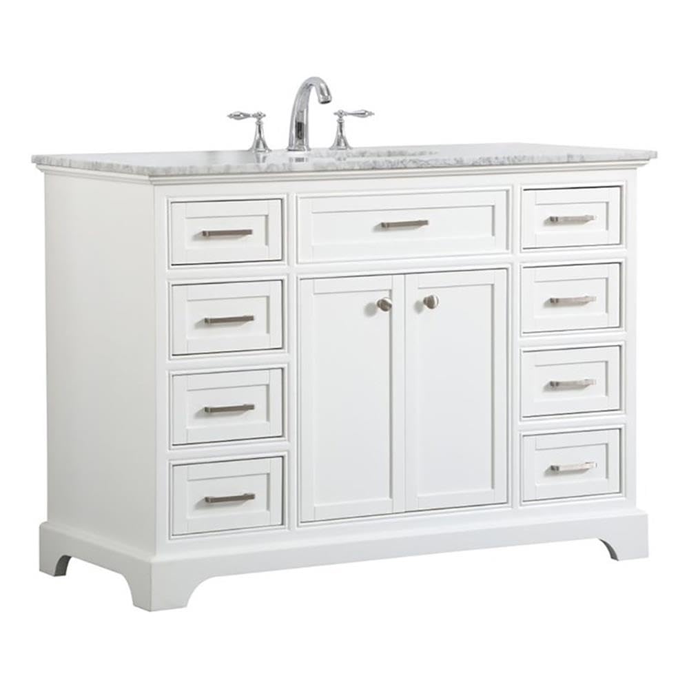 Elegant Decor Americana 48' Wood Single Bathroom Vanity In White