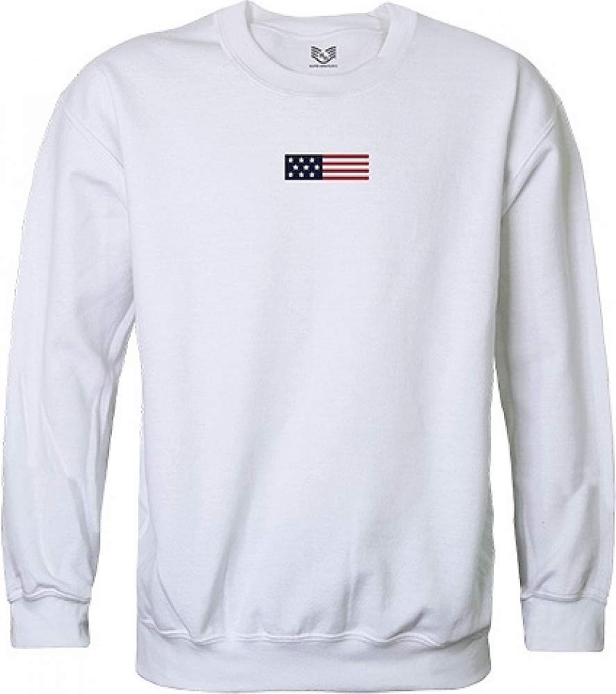 Graphic Crewneck, US Flag 1, White, 2X