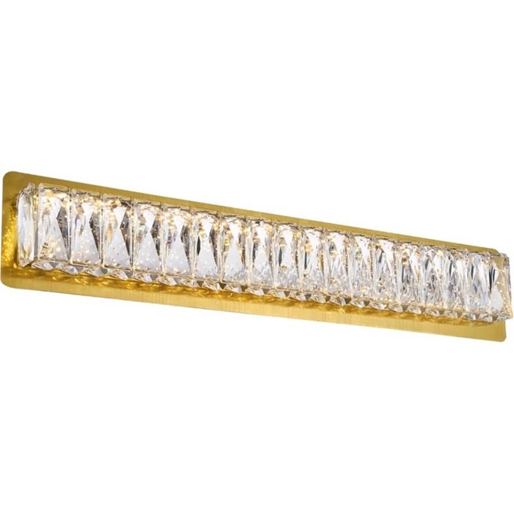 Elegant Lighting Indoor Modern Home Decorative Bright Monroe Integrated Led Chip Light Gold Wall Sconce Clear Royal Cut Crystal