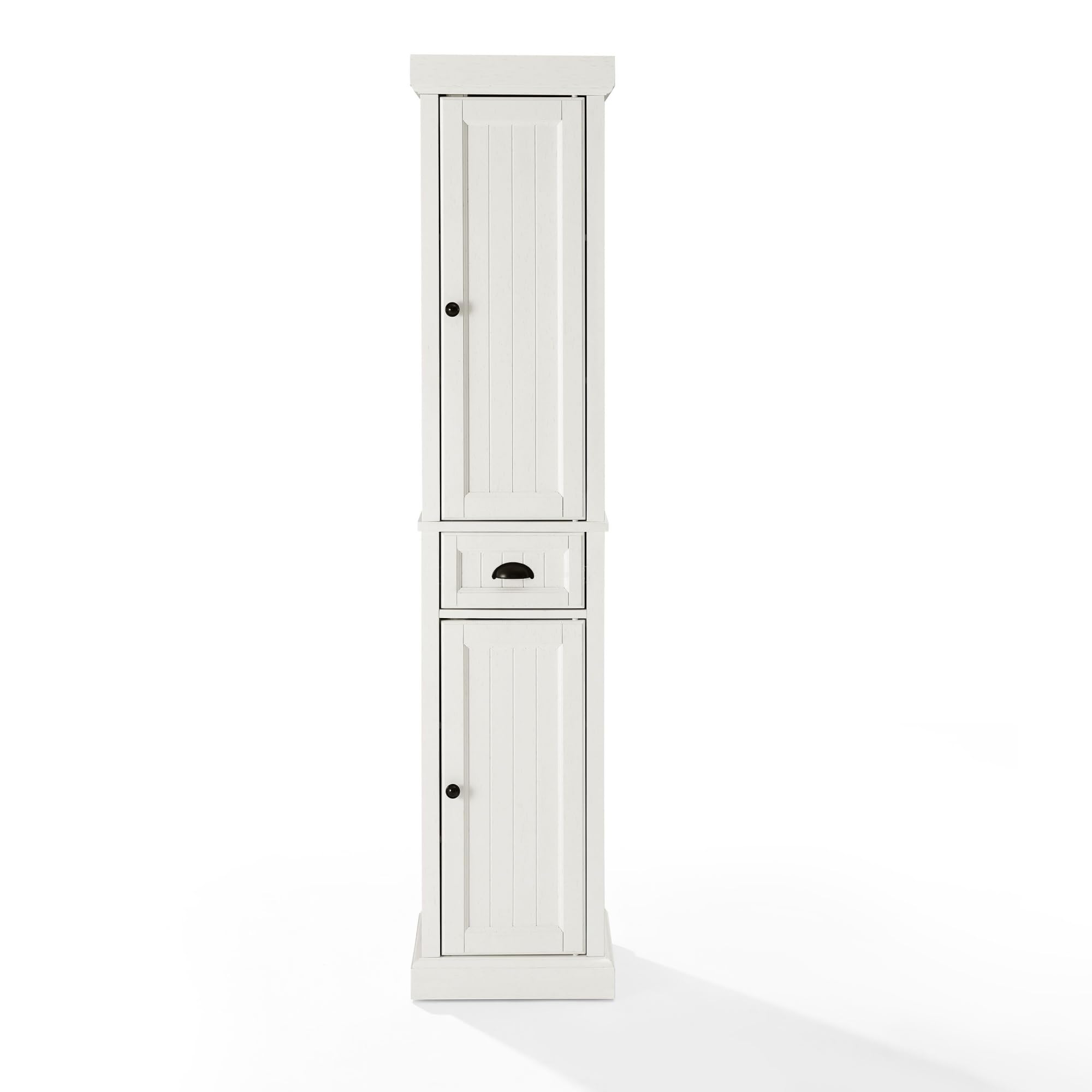 Yardlio Seaside Tall Linen Cabinet: Elegant Storage with Adjustable Shelves