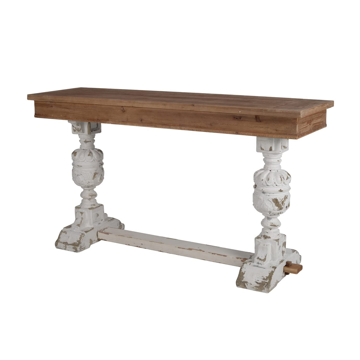 Benjara Benzara Wooden Buffet Table, Brown And White