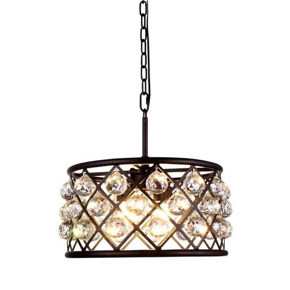 Madison 4 light Matte Black Pendant Clear Royal Cut Crystal