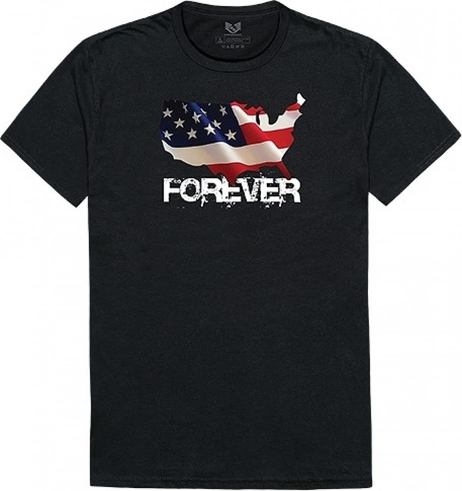 RelaxedGraphicT,Forever USA Map, Black, S