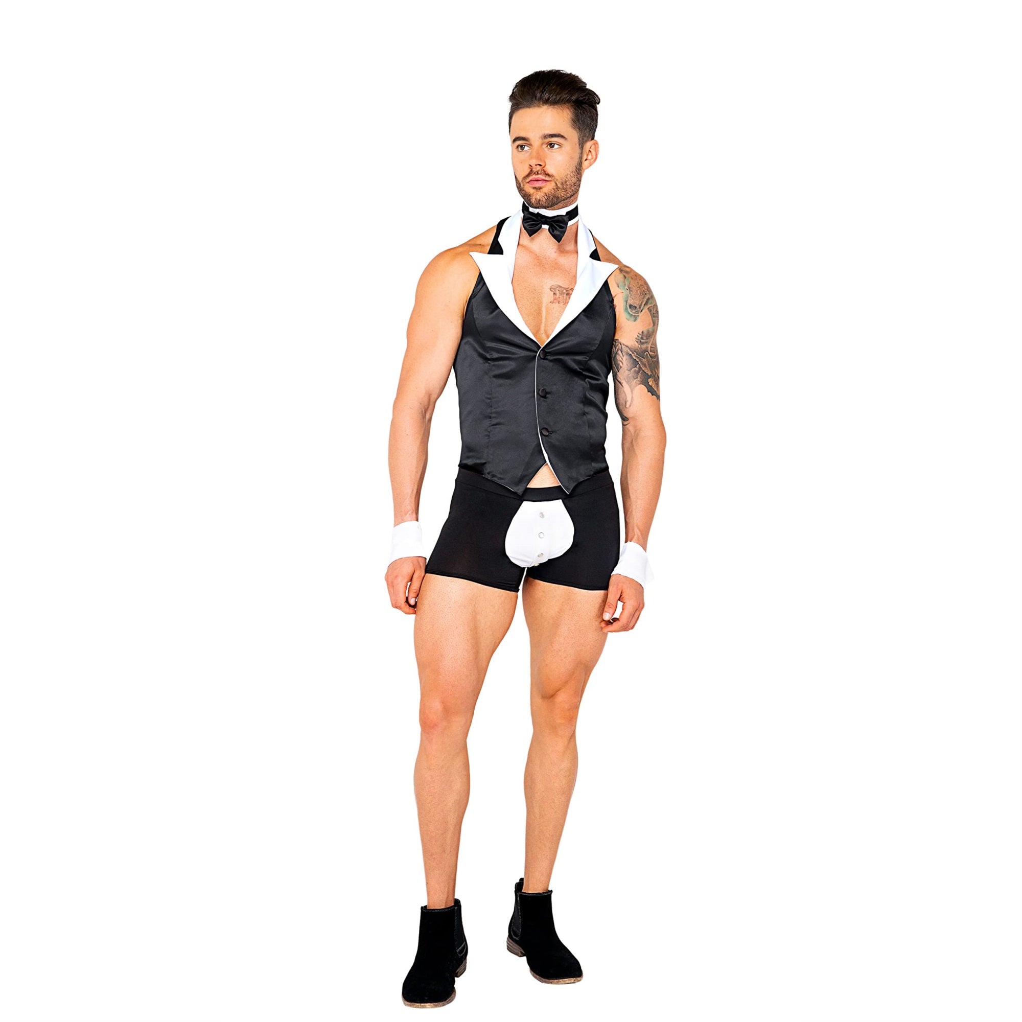 5123 - 4pc Butler Beefcake - Large / Black/White