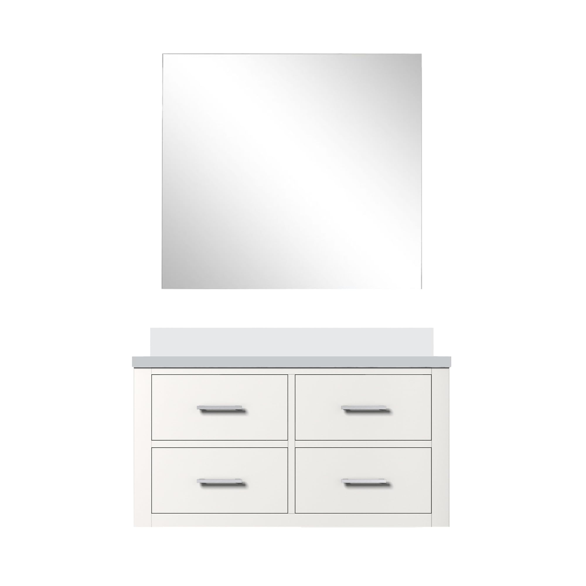 Castor 36 in W x 22 in D White Single Bath Vanity Cultured Marble Countertop and 34 in Mirror