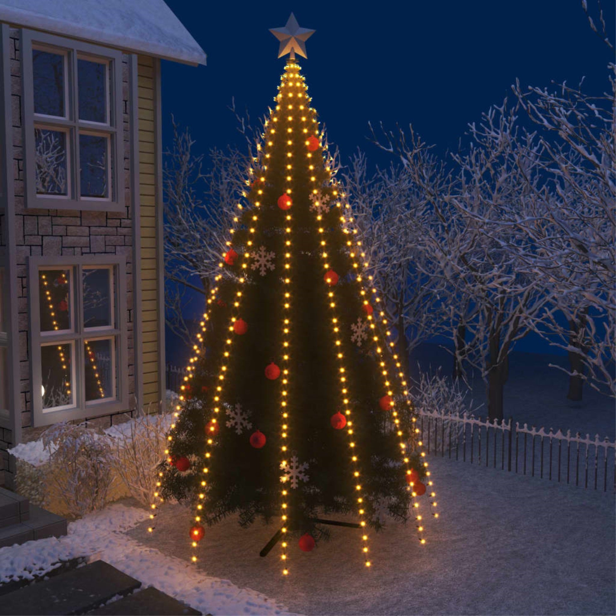 Vidaxl Christmas Tree Net Lights With 500 Leds 196.9'