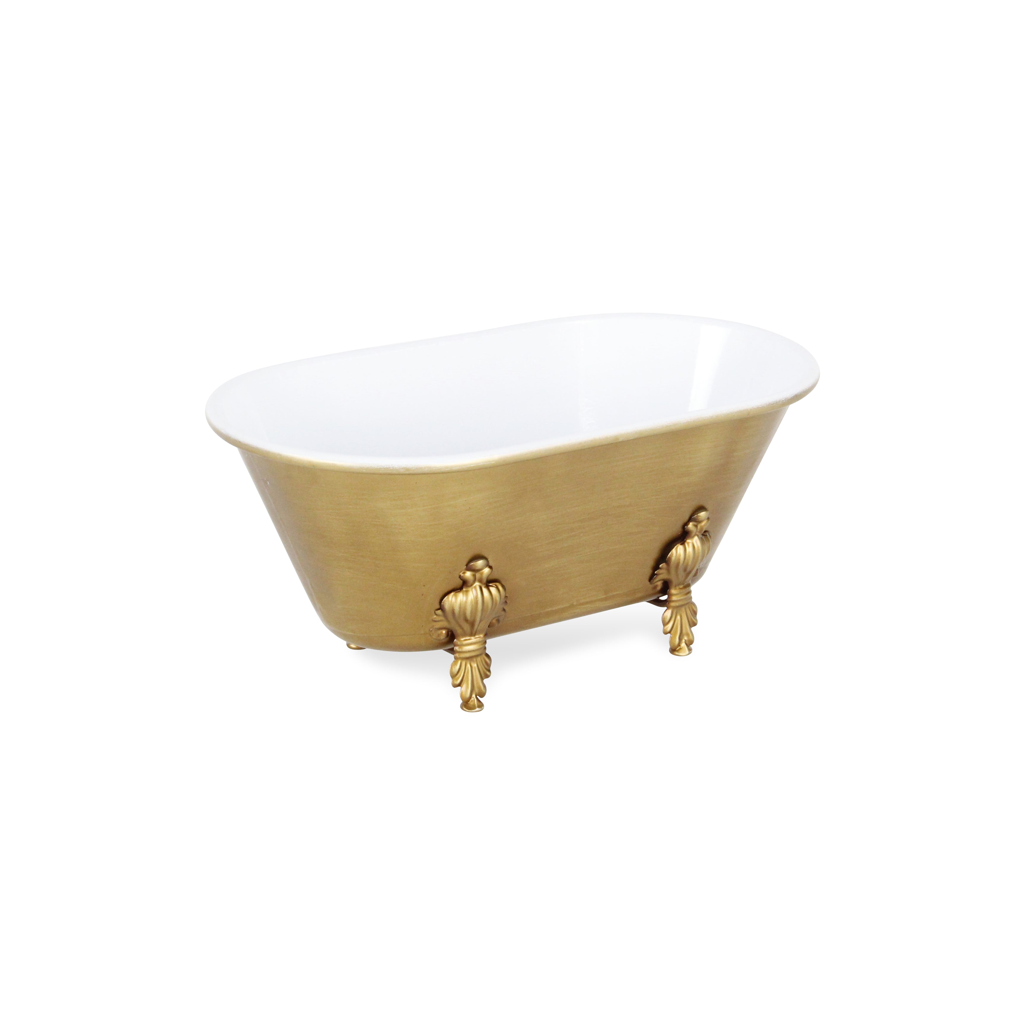 Lavande Large Golden Metal Fleur-de-Lis Accented Tub Decor