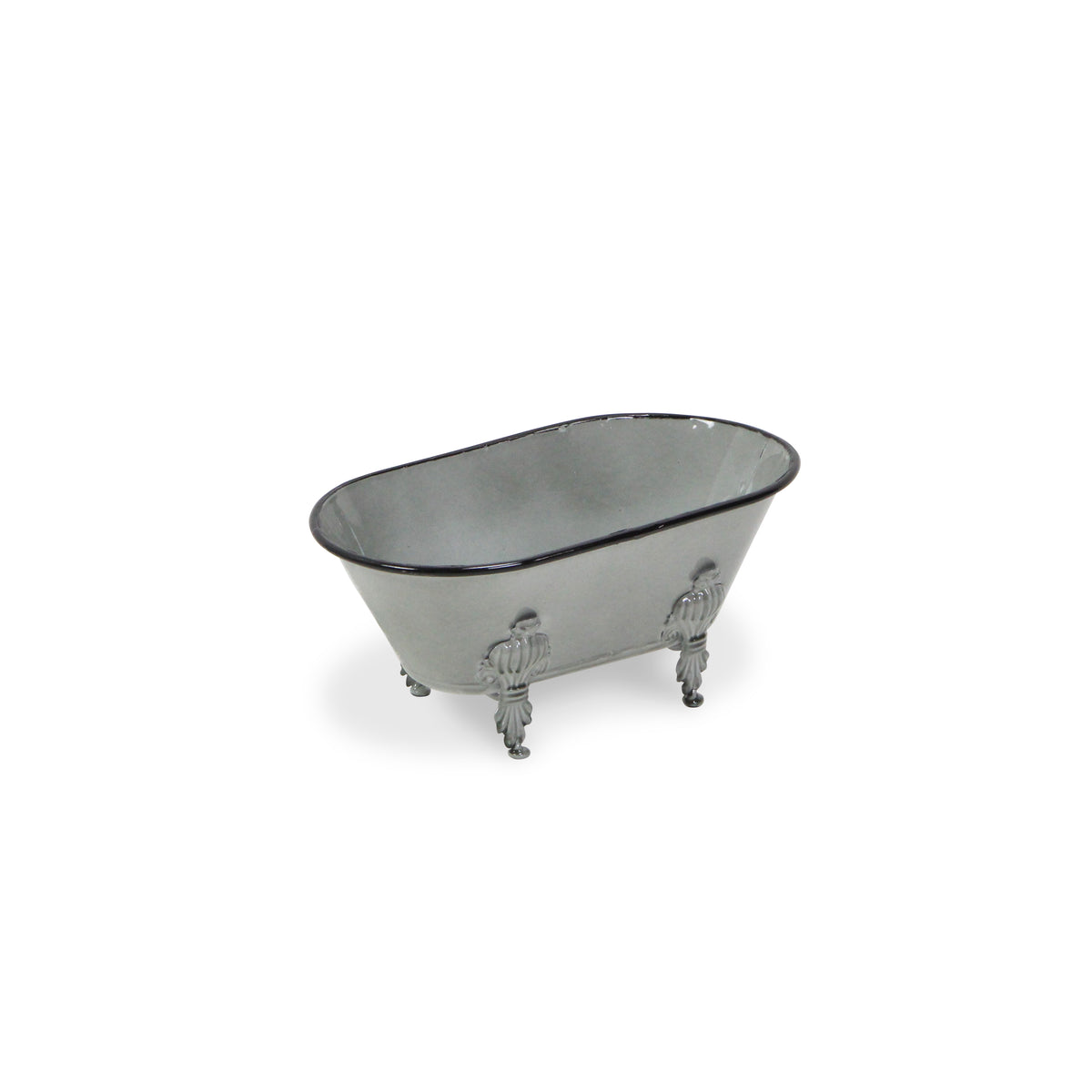 Lavande Metal Fleur-De-Lis Tub Decor - Small - Gray