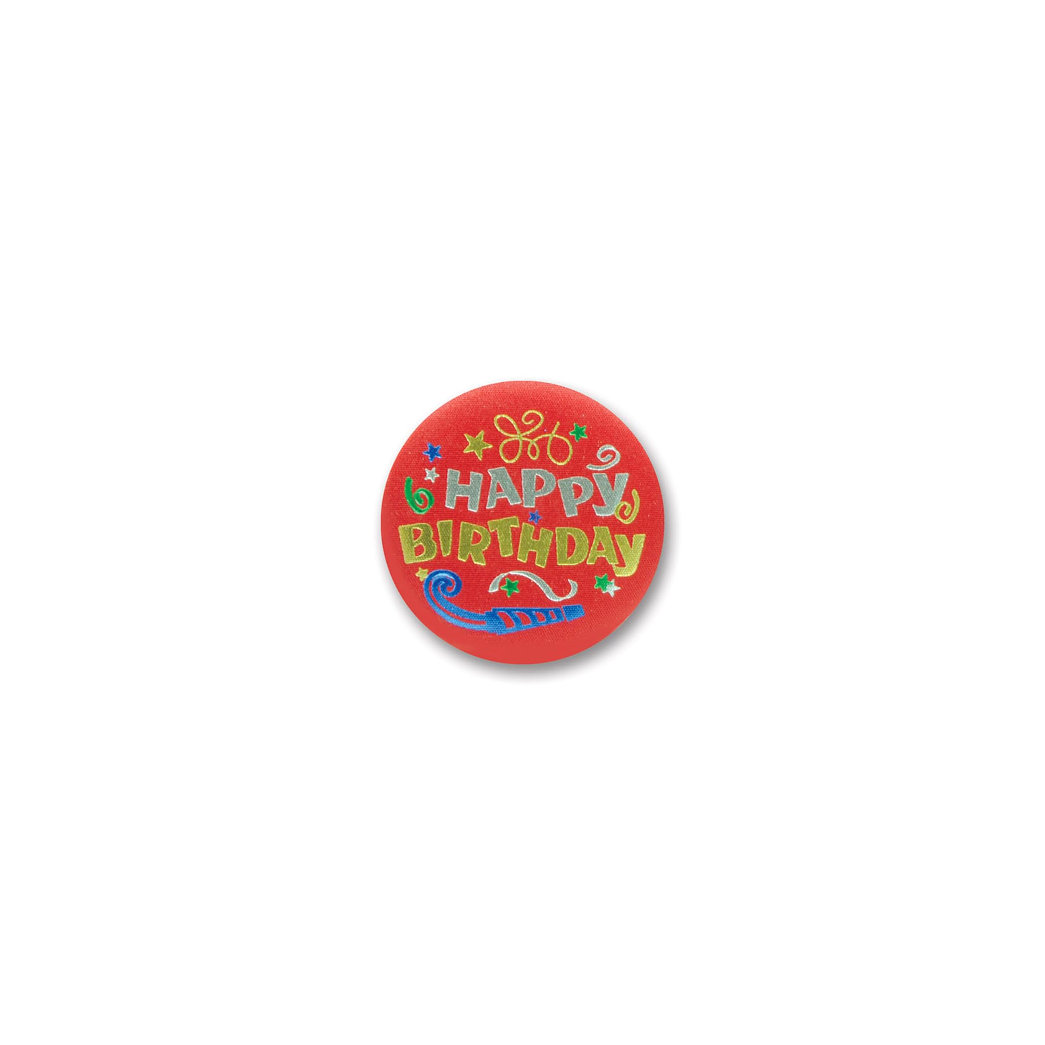 Happy Birthday Satin Button (Pack of 6)