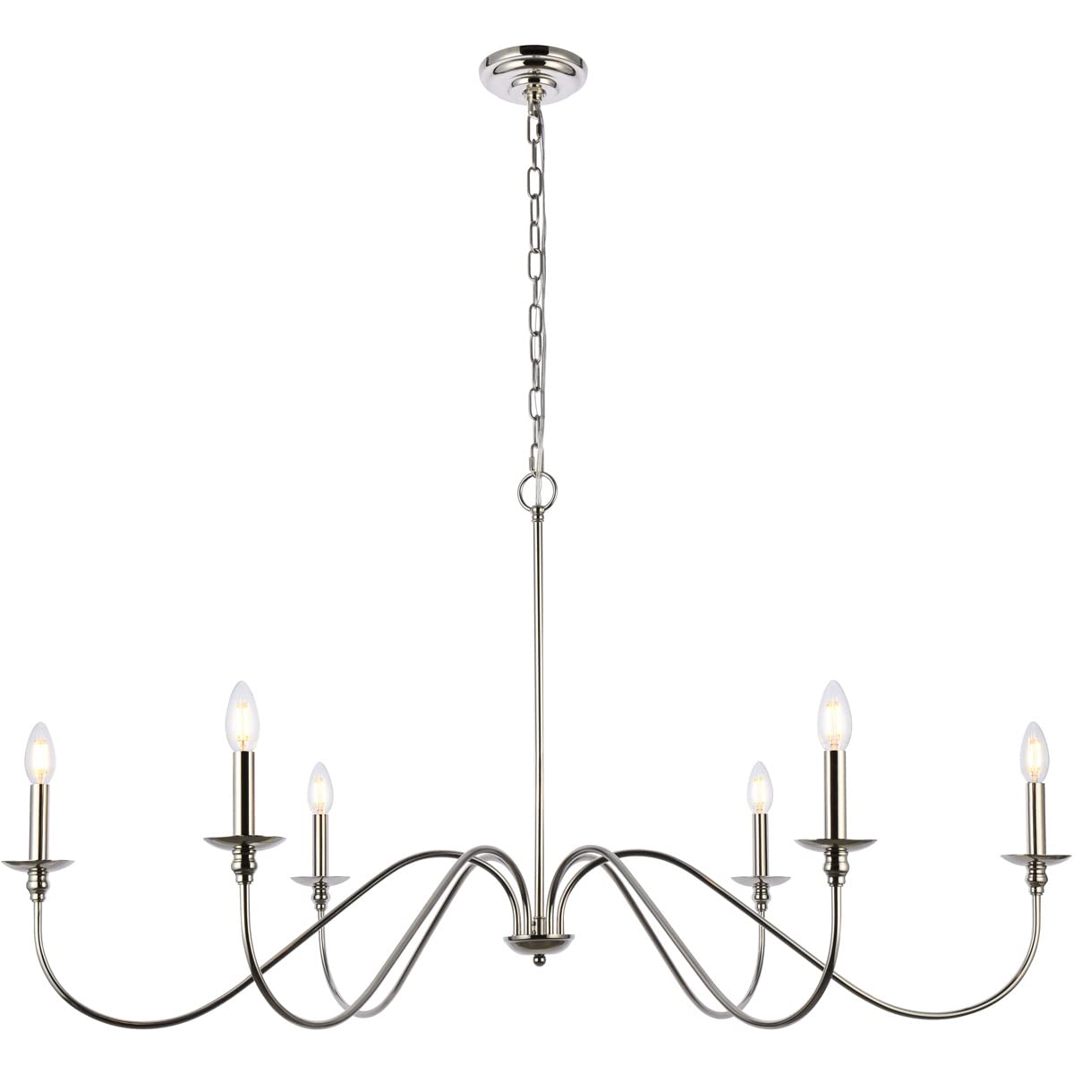 Rohan 48 inch chandelier in polished nickel