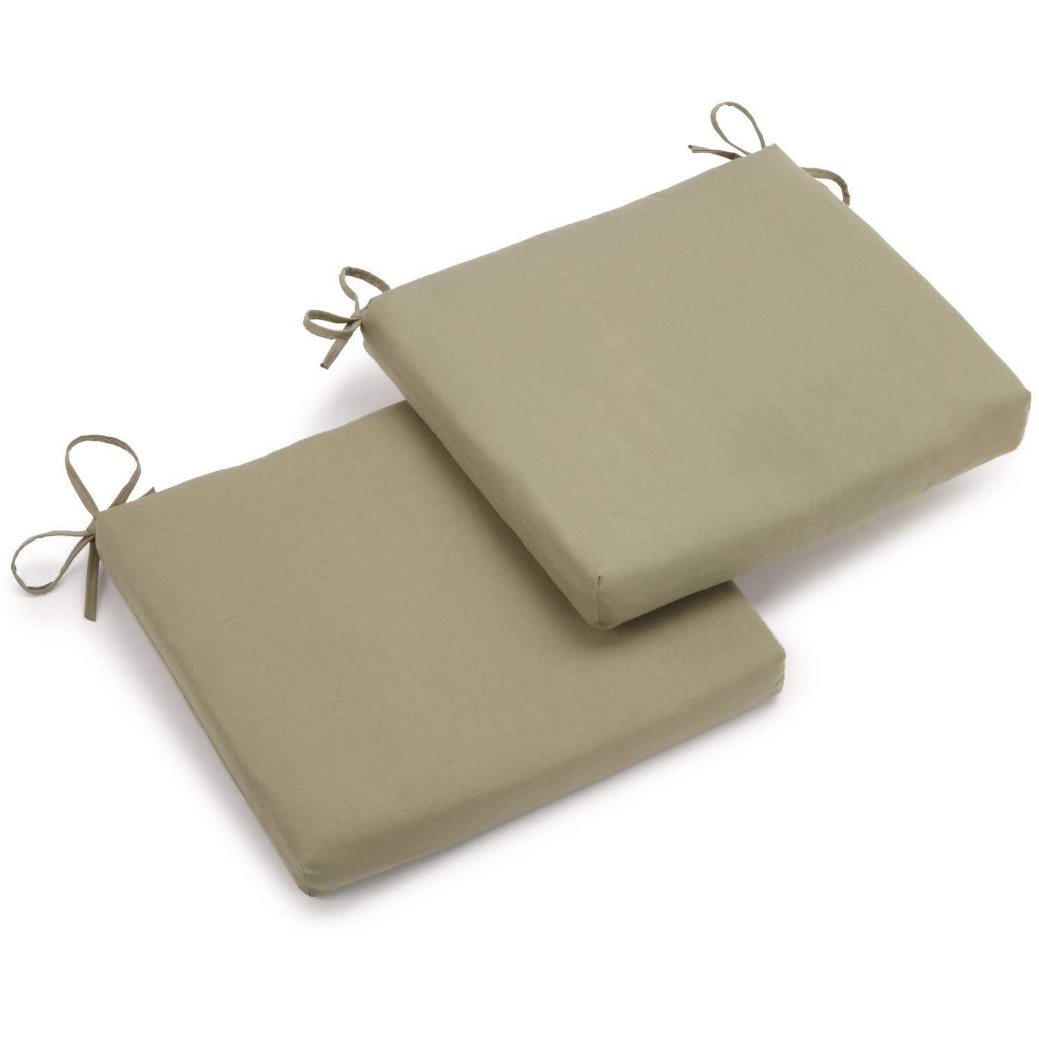 20-inch by 19-inch Twill Chair Cushion (Set of Two) - Sage