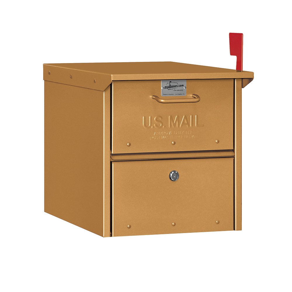 Designer Roadside Mailbox - Brass