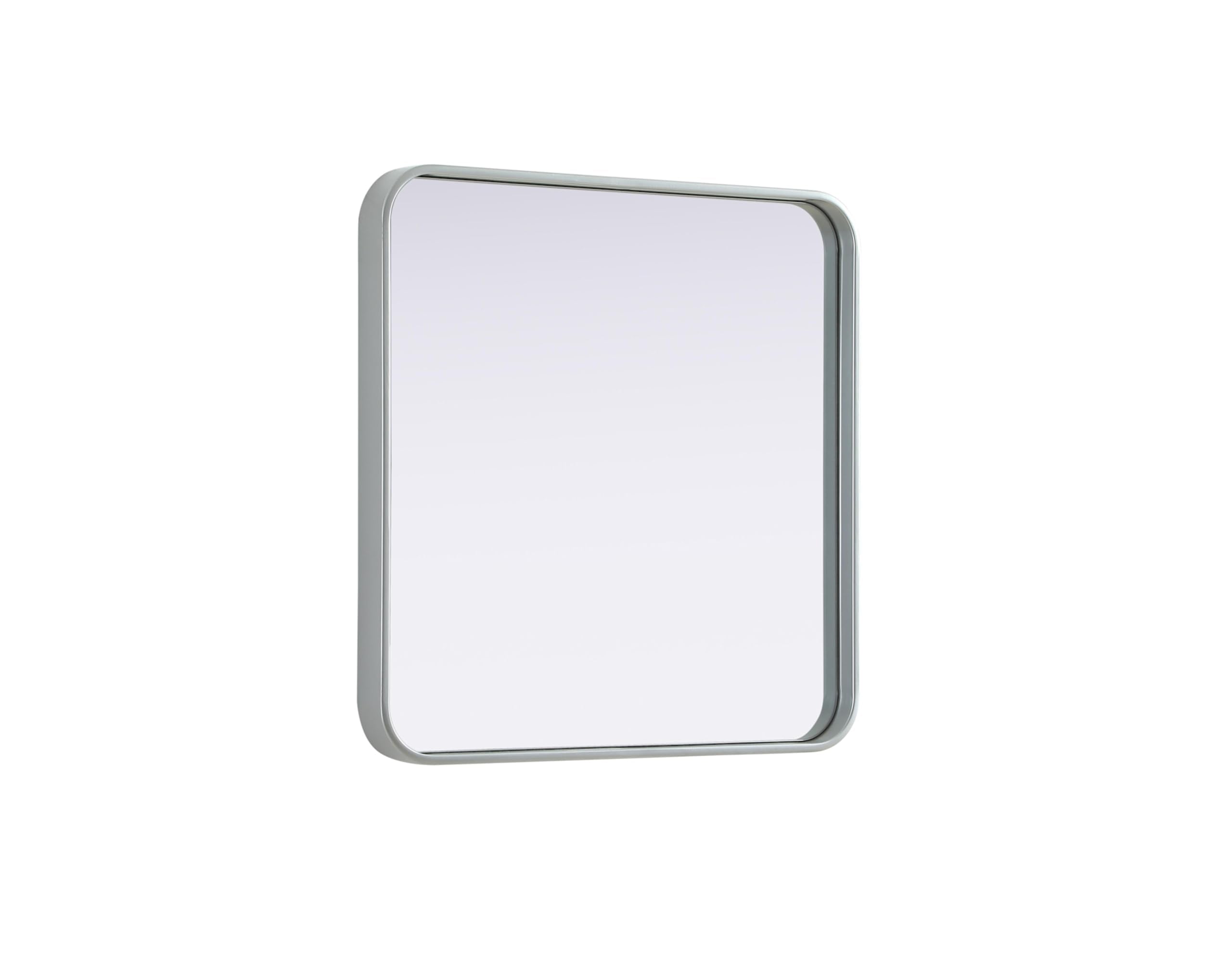 Contour Metal Square Mirror 24x24 in Silver