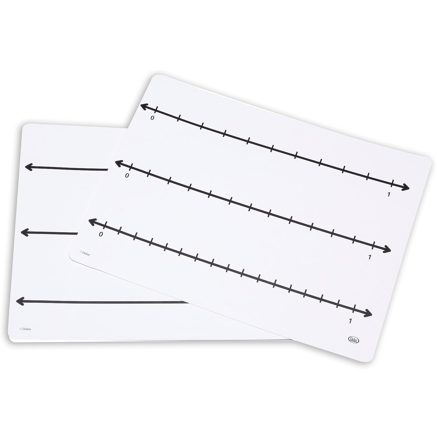 Didax-211769 Write-On/Wipe-Off Fraction Number Line Mats,Multi,11.5 X 12 X .38 Inches,White