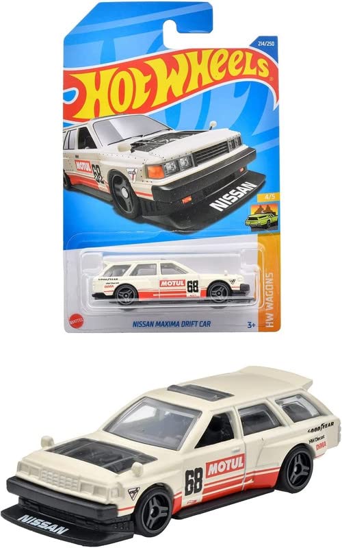 Maxima Wagon Drift Car #68 Motul Cream with Red Stripes ?HW Wagons? Series Diecast Model Car by Hot Wheels