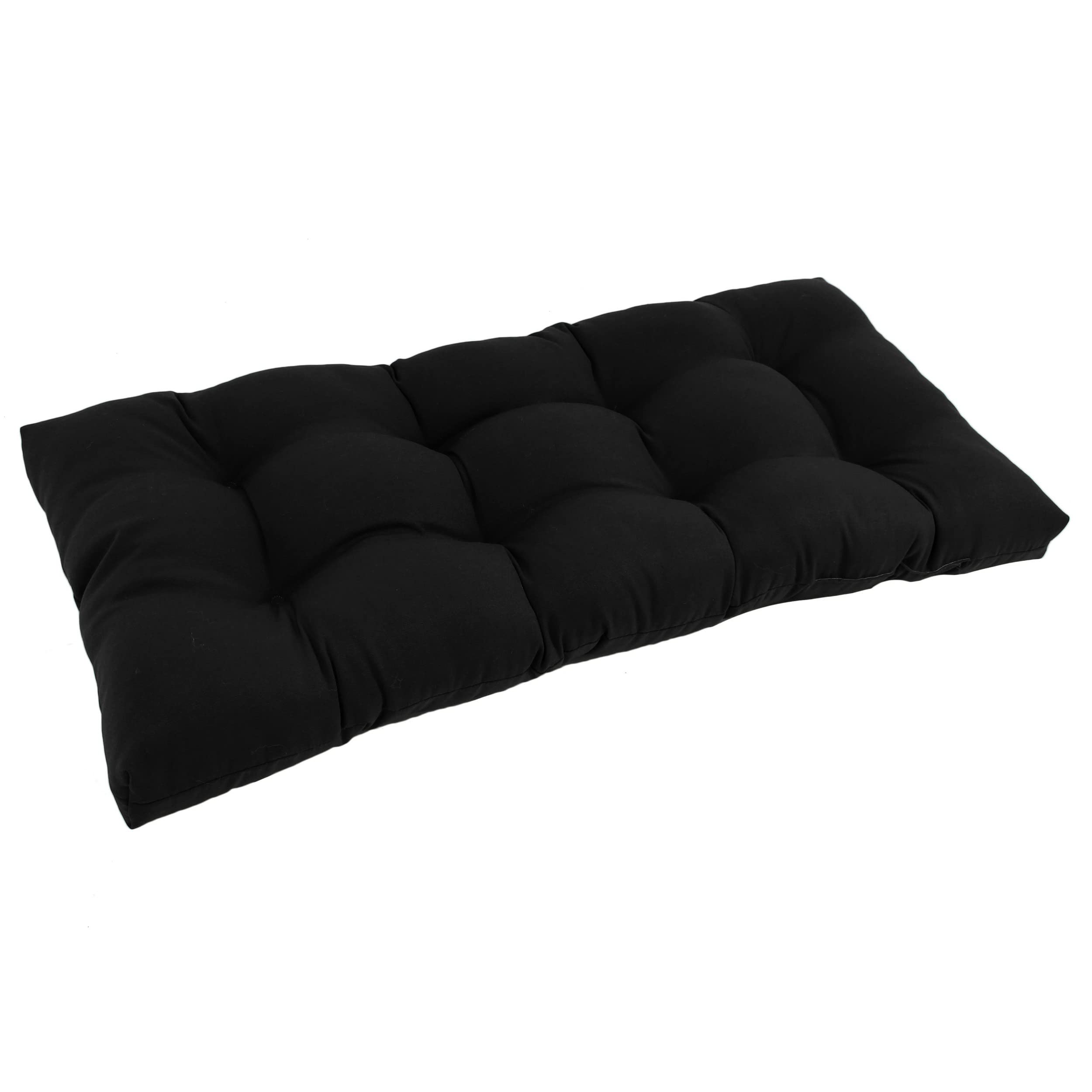 42-inch by 19-inch Squared Twill Tufted Loveseat Cushion 94006-LS-TW-BK