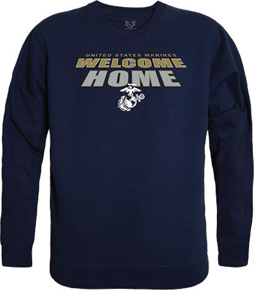 Graphic Crewneck, Welcome, USMC, Navy, L