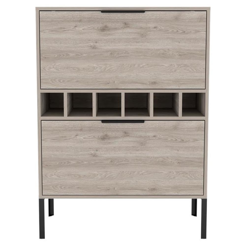 Lyrata Bar Cabinet  -Living Room -Light Gray