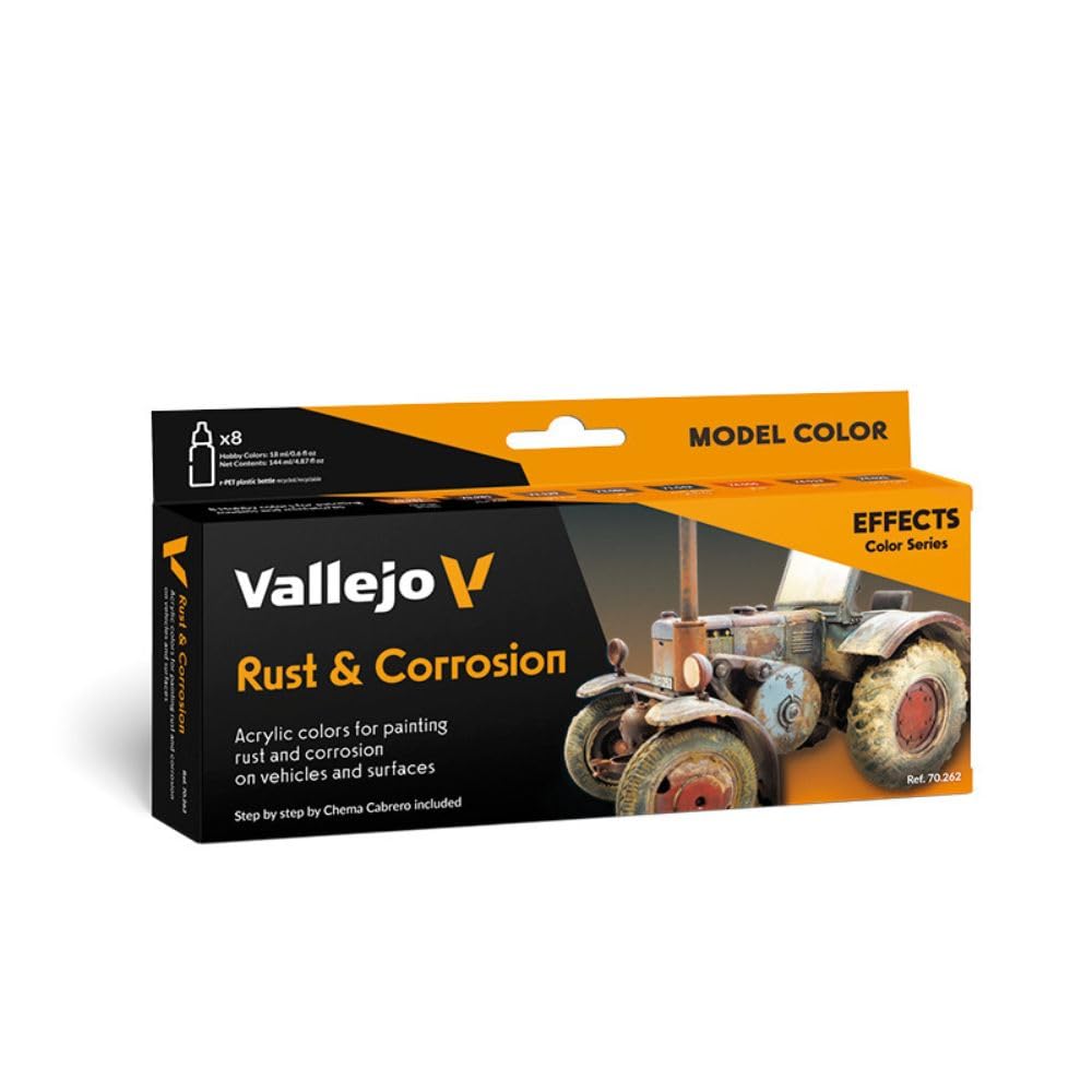 Vallejo - Model Color Effects Rust & Corrosion Set | Modeling Acrylic Paints | 8 Bottles x 18 ml (0.60 fl.oz.)