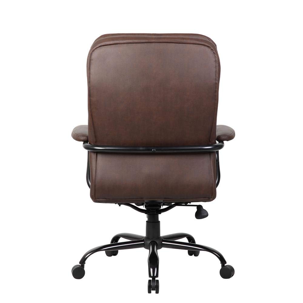 Boss Heavy Duty Double Plush LeatherPlus Chair - 400 Lbs.
