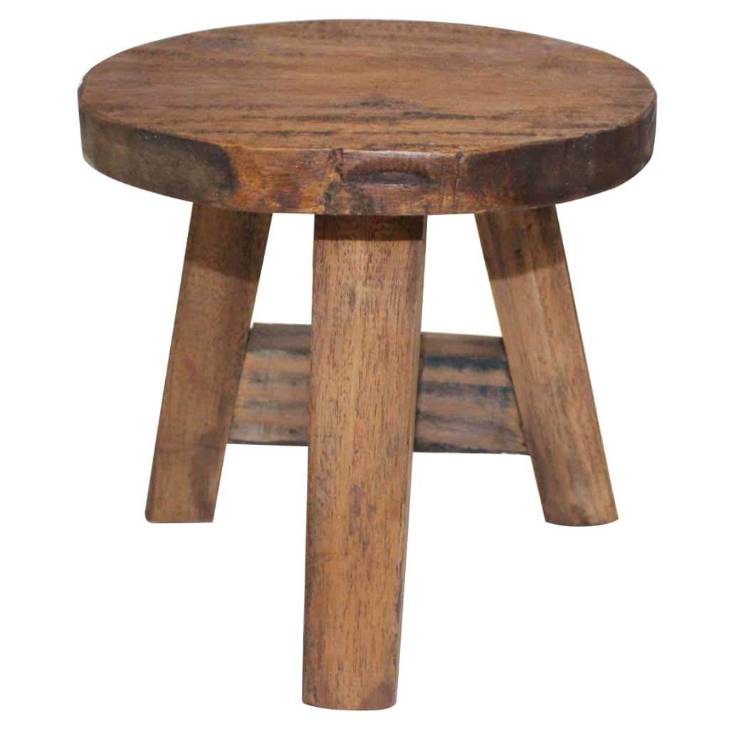 Vidaxl Solid Reclaimed Wood Stool - Handcrafted, Compact & Portable Home Accessory Featuring Farmhouse Style And Vintage Look