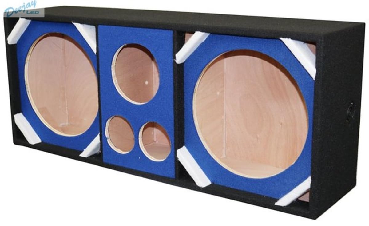 Loaded Box withTwo Despacito Heavy Duty 12-in Woofers One Horn and withTwo Bullet Tweeters BLUE